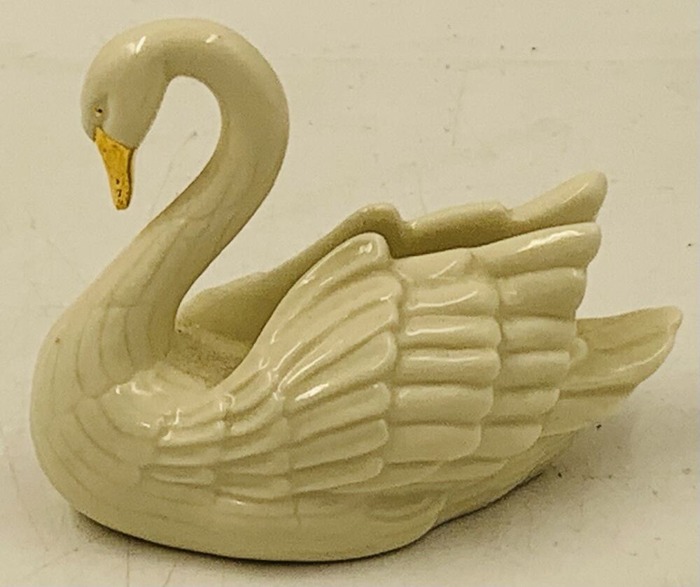Lenox Swan Porcelain Place Card Holder 24K Gold Beak Cake Topper Vintage